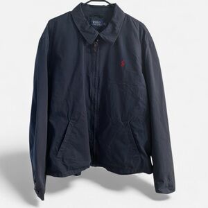 Polo Ralph Lauren Men’s XXL Navy Zip Jacket Red Pony Logo Cotton Windbreaker